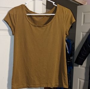 Ann Taylor LOFT Mustard Brown T-shirt